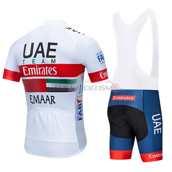 Abbigliamento Ciclismo UCI Mondo Campione UAE Manica Corta 2019 Bianco Rosso